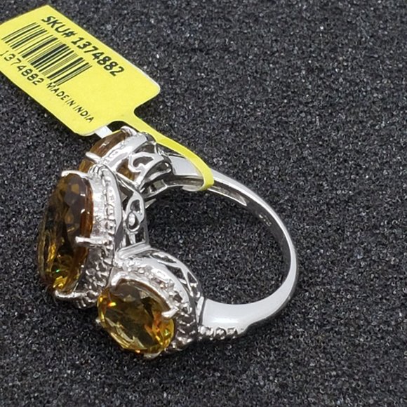 Alexite Diamond Platinum Overlay Sterling Silver Ring Size 6.25 TGW 9.27cts - Picture 6 of 14